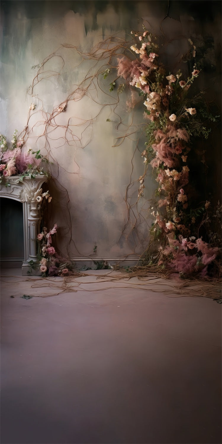 Pink Floral Wall Sweep Fine Art Backdrop UK BRP10-552