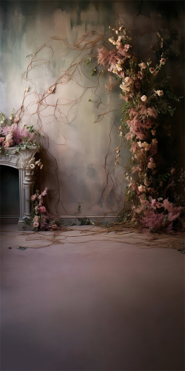 Pink Floral Wall Sweep Fine Art Backdrop UK BRP10-552