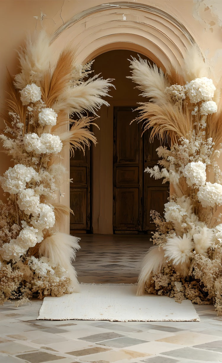 Boho Archway Sweep Floral Decor Photography Backdrop UK BRP10-567