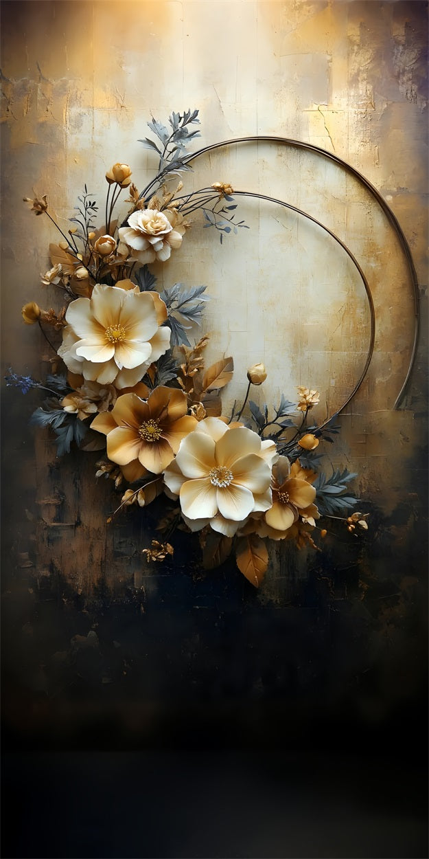 Golden Blooms Wall Sweep Fine Art Backdrop UK BRP10-573