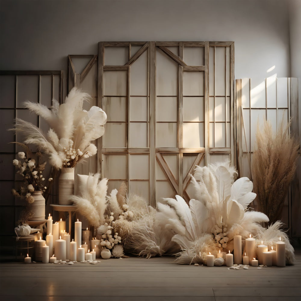 Boho Backdrop Pampas Feather Decor Backdrop UK BRP10-575