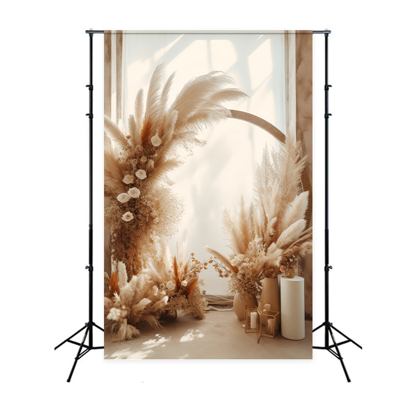 Boho Backdrops Pampas Floral Arrangement Backdrop UK BRP10-577