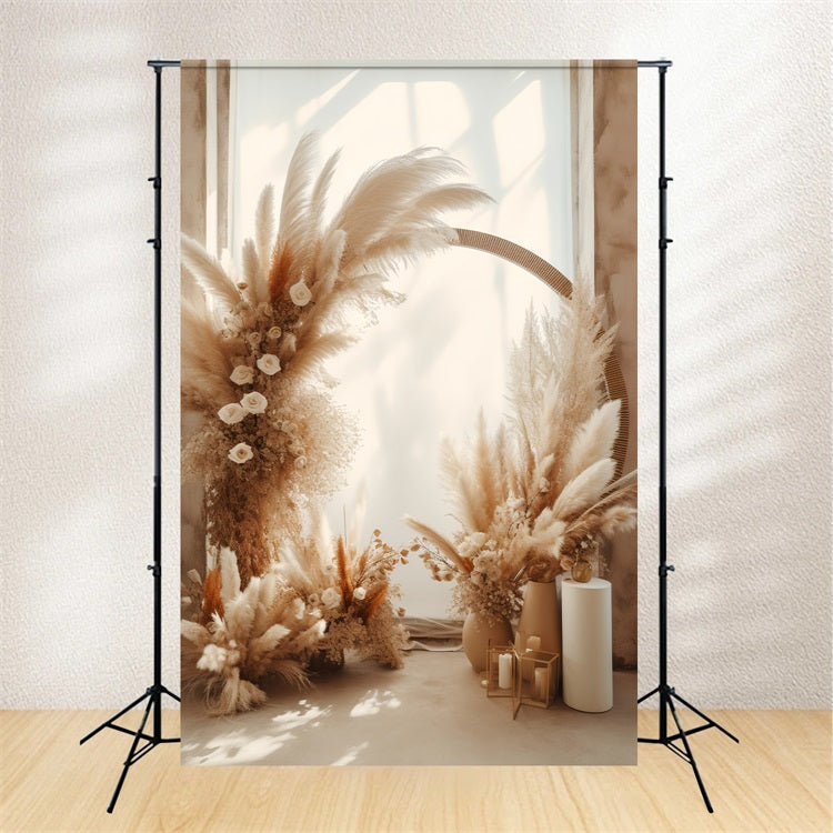 Boho Backdrops Pampas Floral Arrangement Backdrop UK BRP10-577