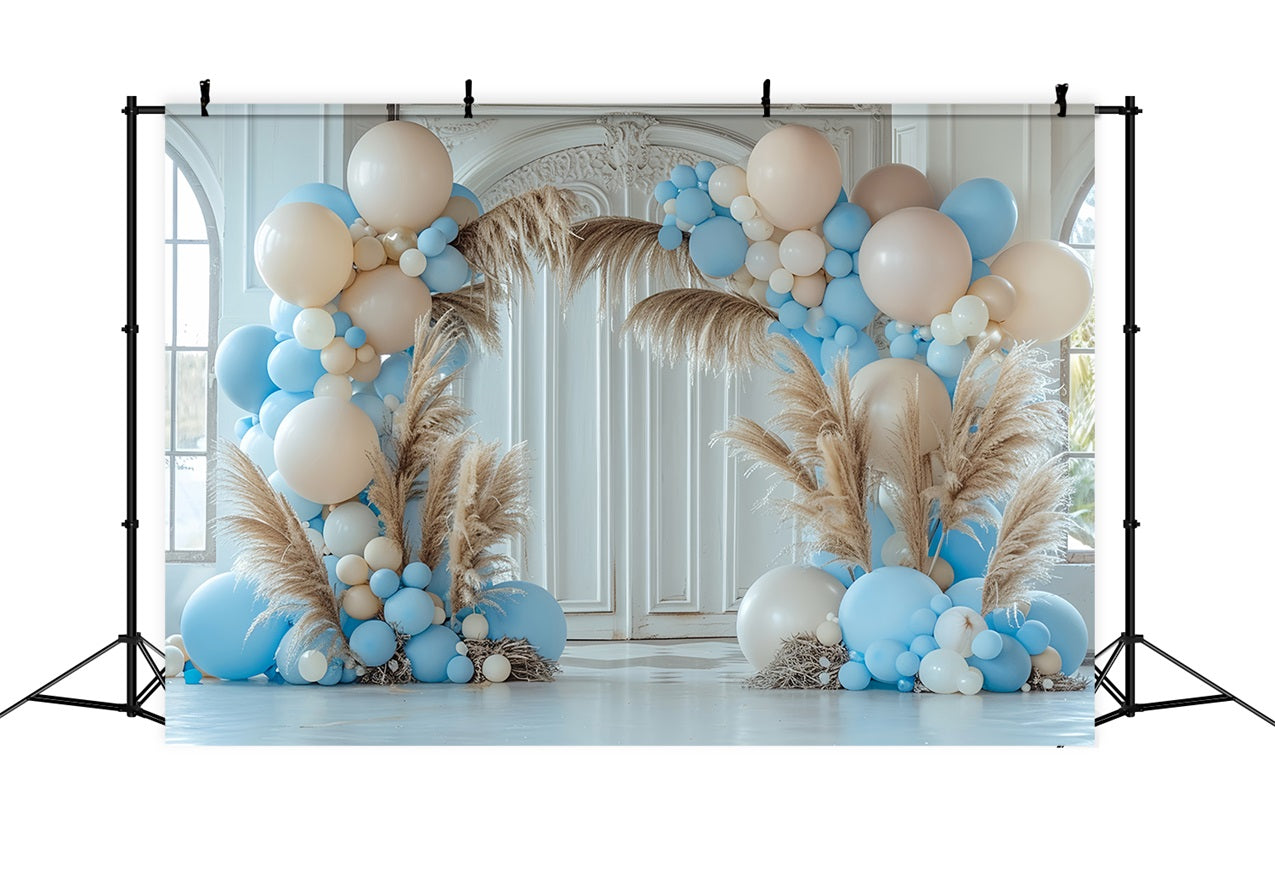 Bohemian Theme Backdrop Tropical Balloon Palm Backdrop UK BRP10-593