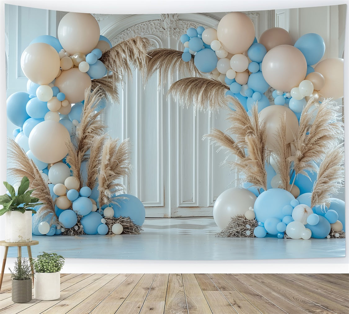 Bohemian Theme Backdrop Tropical Balloon Palm Backdrop UK BRP10-593