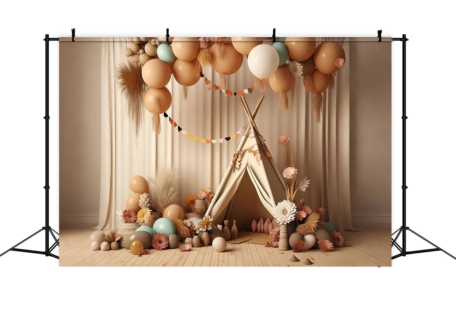 Boho Backdrops Diy Teepee Balloon Party Backdrop UK BRP10-597