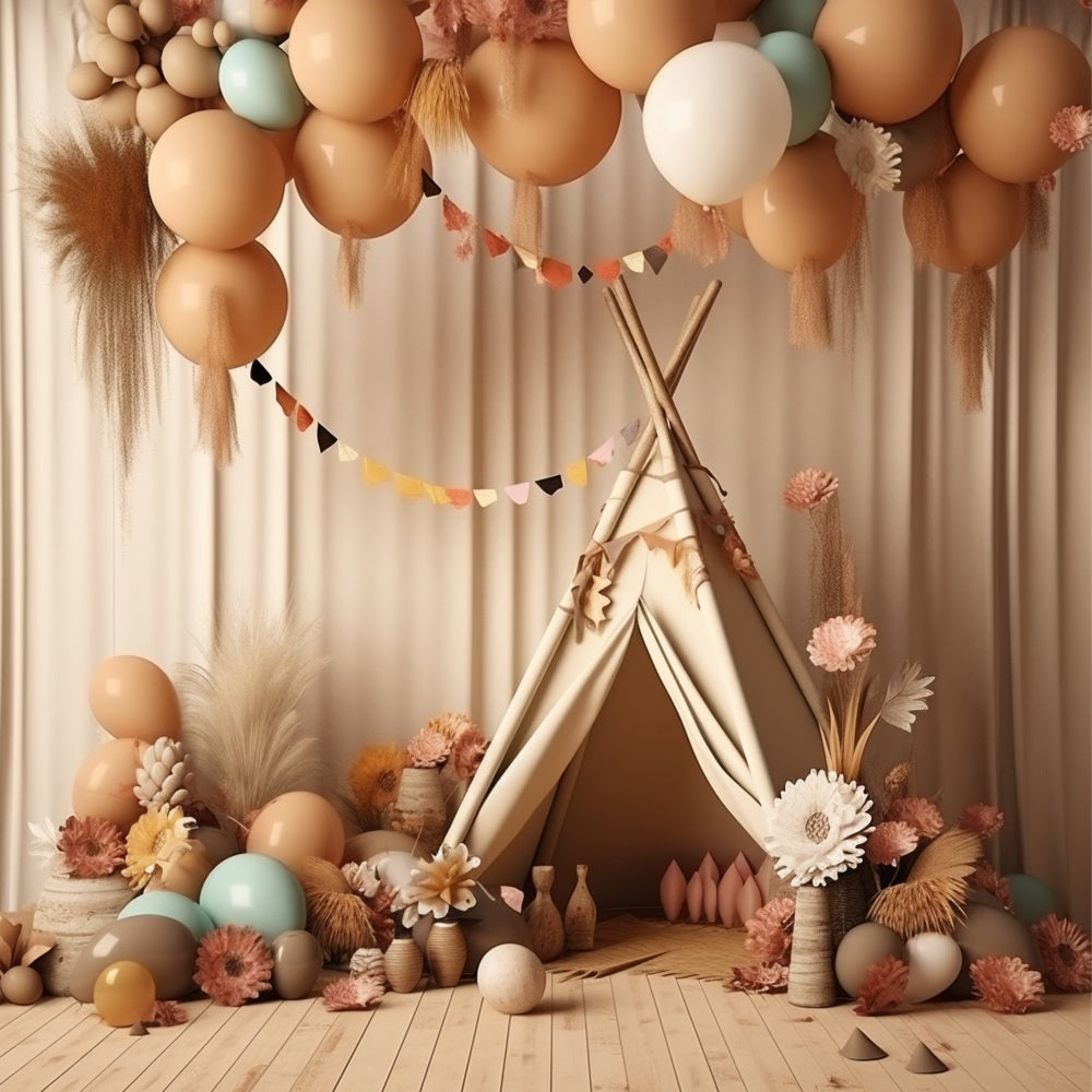 Boho Backdrops Diy Teepee Balloon Party Backdrop UK BRP10-597