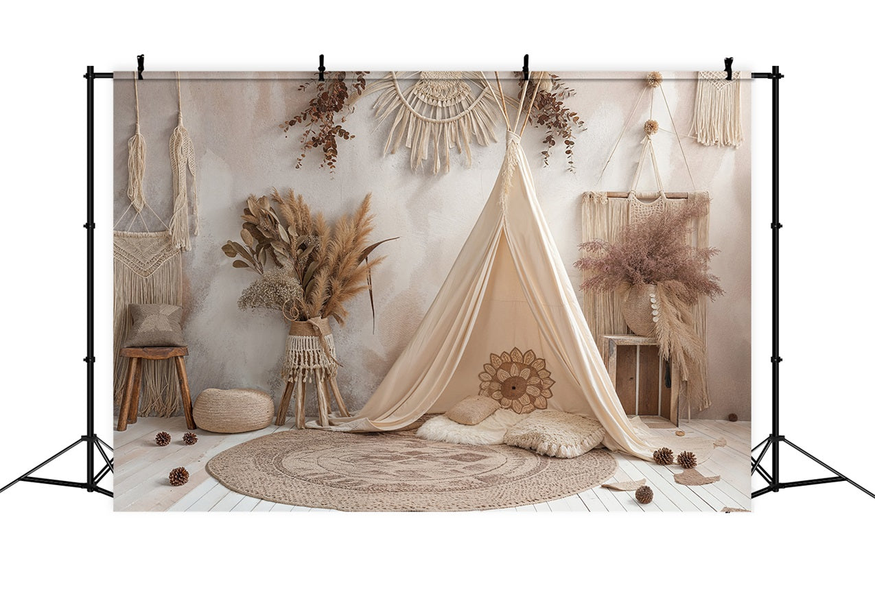 Bohemian Backdrops Teepee Macrame Details Backdrop UK BRP10-598