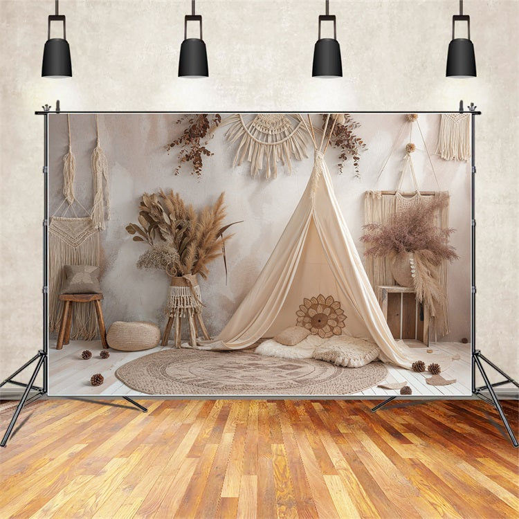 Bohemian Backdrops Teepee Macrame Details Backdrop UK BRP10-598