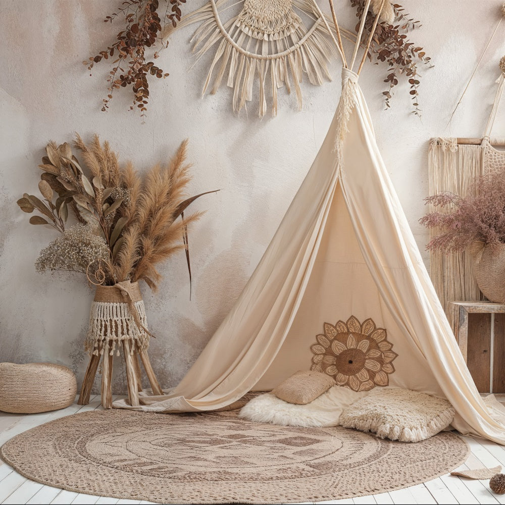 Bohemian Backdrops Teepee Macrame Details Backdrop UK BRP10-598