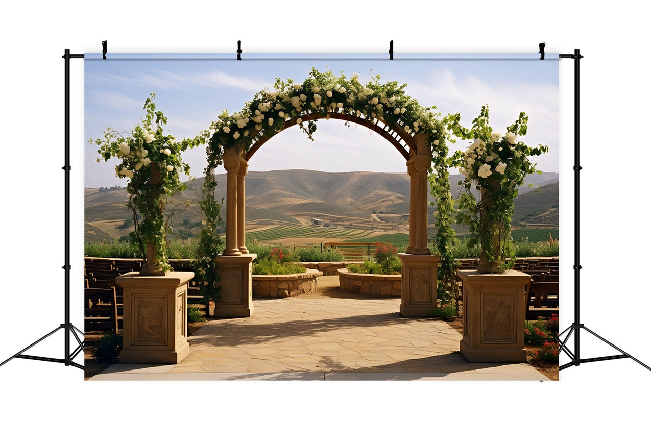 Bohemian Decoration Backdrop Floral Arch Hills Backdrop UK BRP10-610