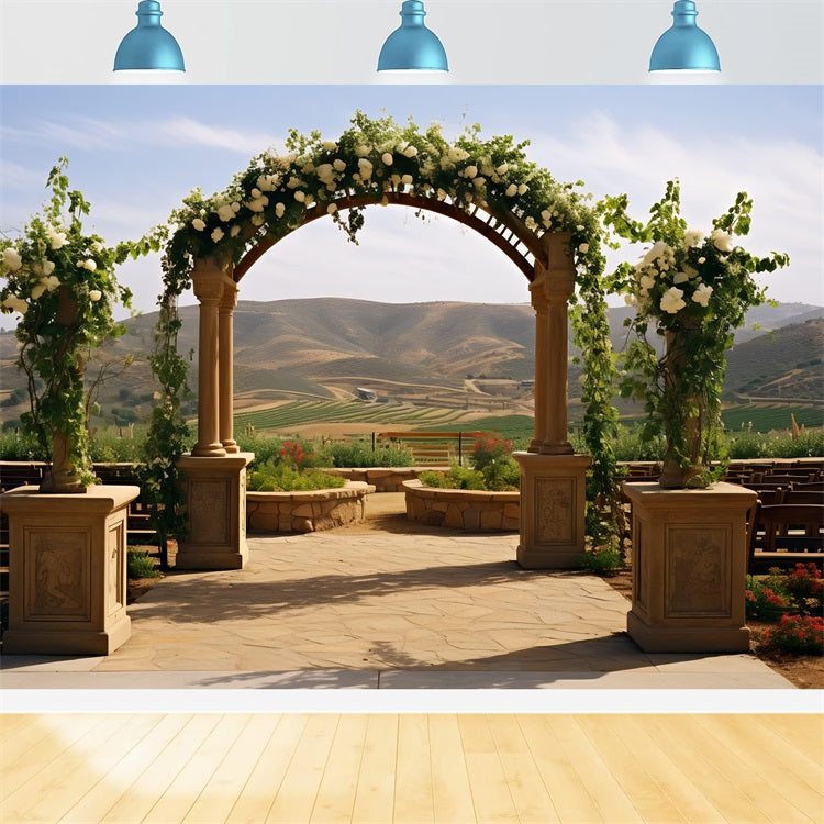 Bohemian Decoration Backdrop Floral Arch Hills Backdrop UK BRP10-610