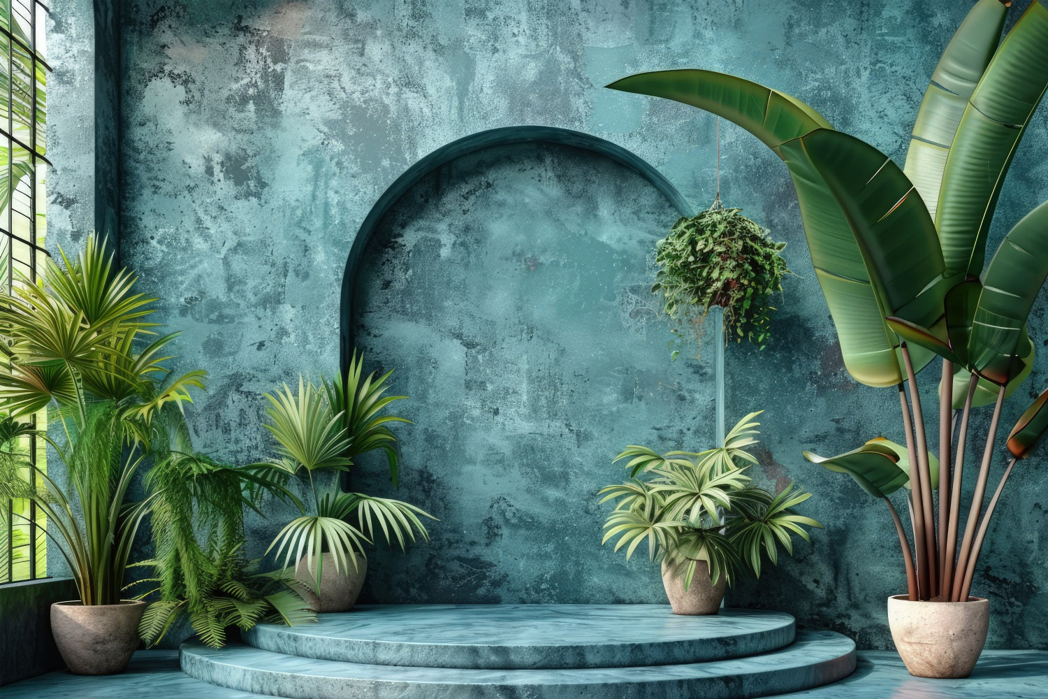 Bohemian Wall Decor Backdrop Archway Tropical Plants Backdrop UK BRP10-611