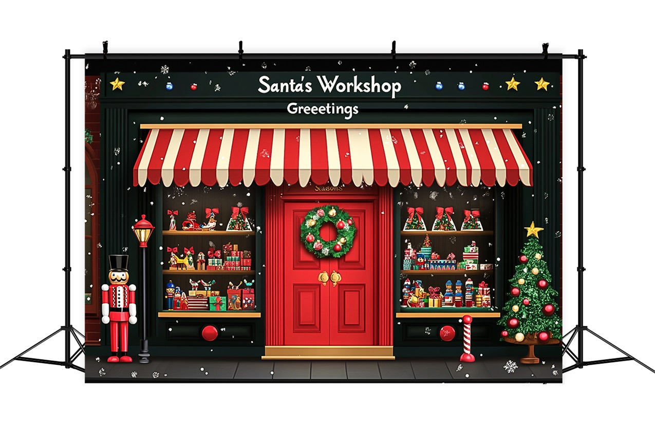 Christmas Tree Backdrop Santa's Workshop Entrance Backdrop UK BRP10-625