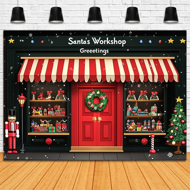 Christmas Tree Backdrop Santa's Workshop Entrance Backdrop UK BRP10-625