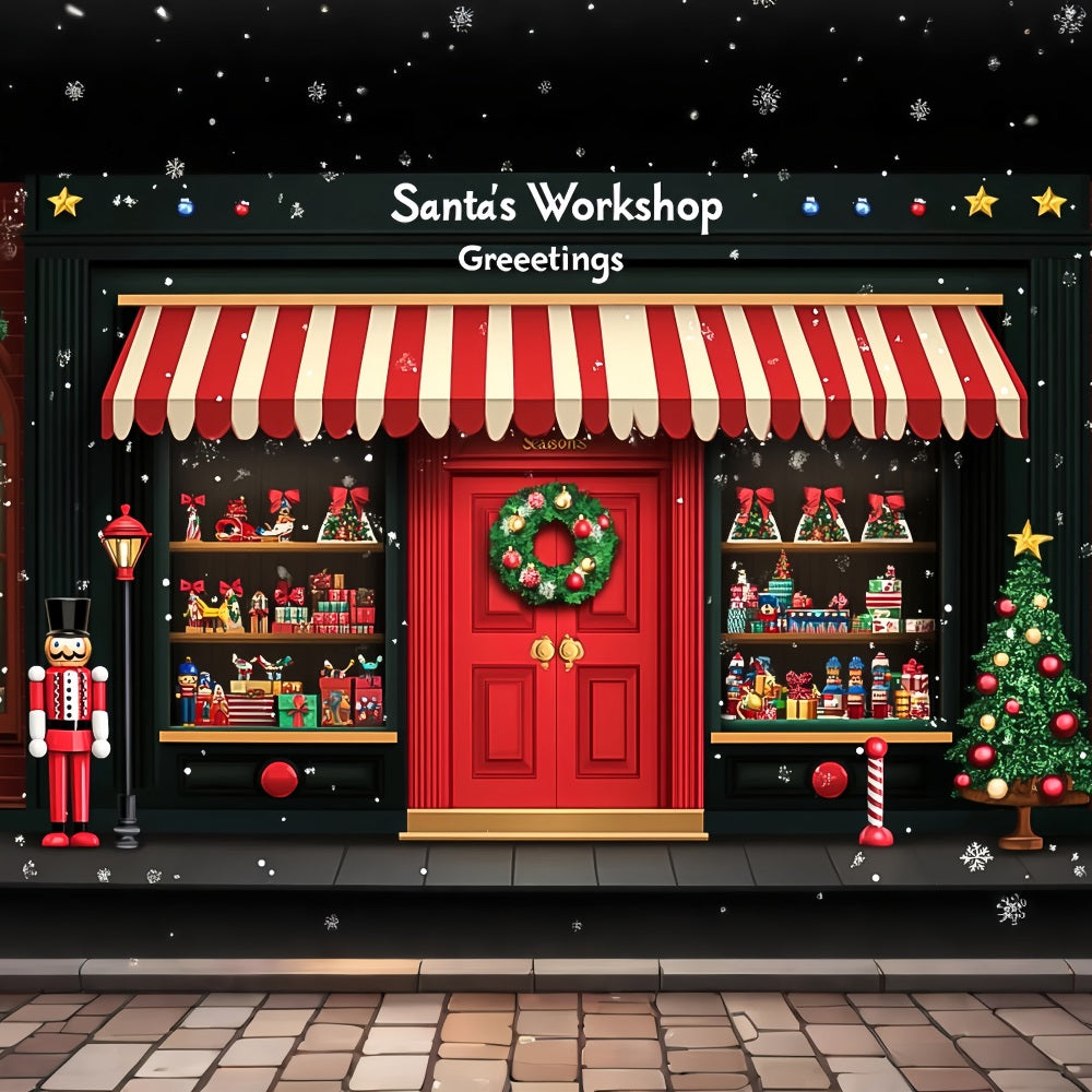 Christmas Tree Backdrop Santa's Workshop Entrance Backdrop UK BRP10-625