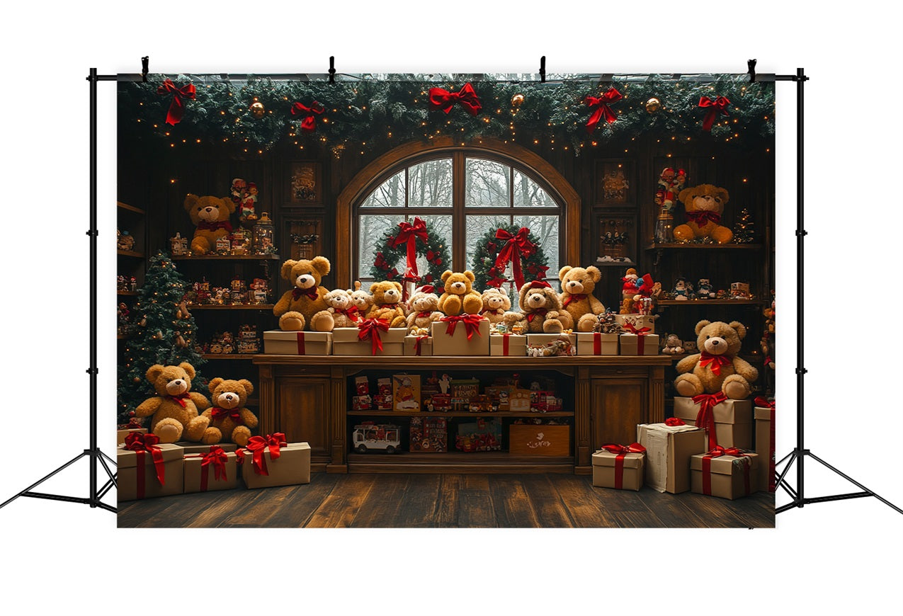 Christmas Scene Backdrop Storefront Santa's Workshop Backdrop UK BRP10-628