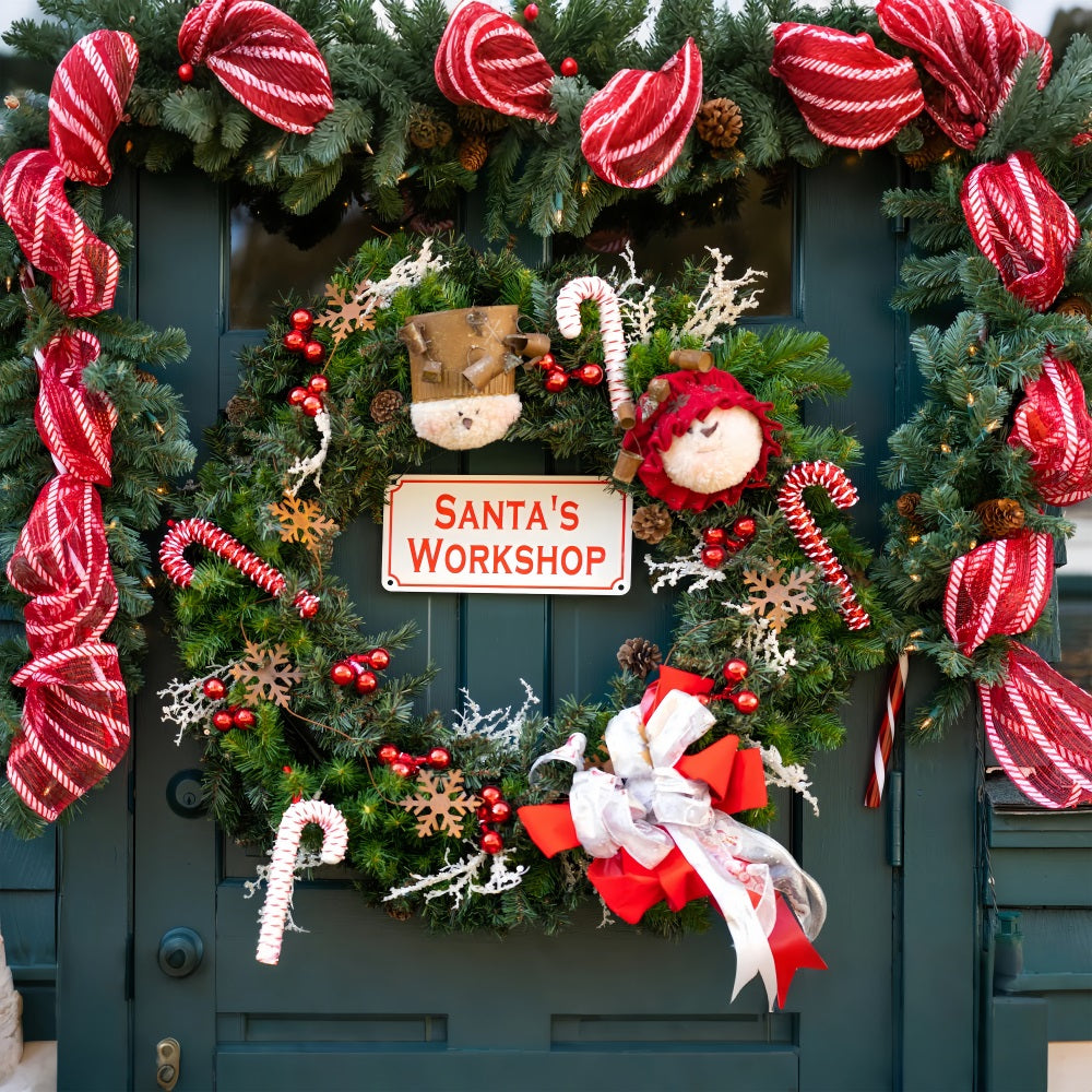 Christmas Backdrop Photos Santa's Workshop Decorations Backdrop UK BRP10-632