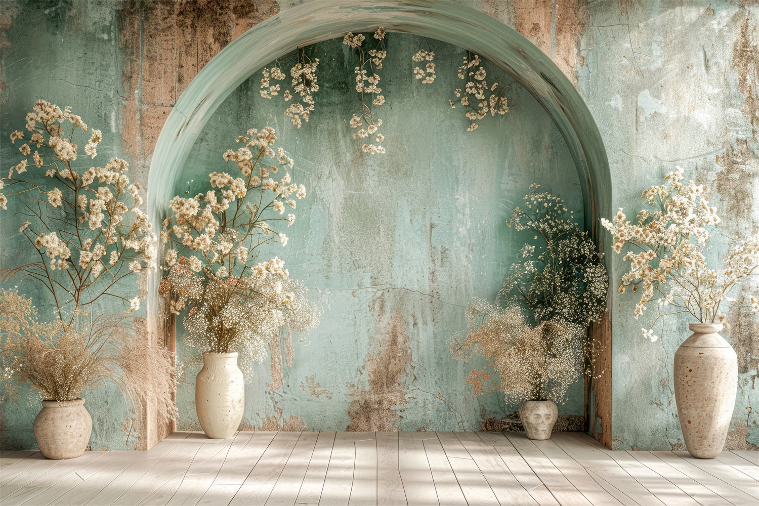 Elegant Floral Vintage Arch Boho Backdrop UK BRP10-64