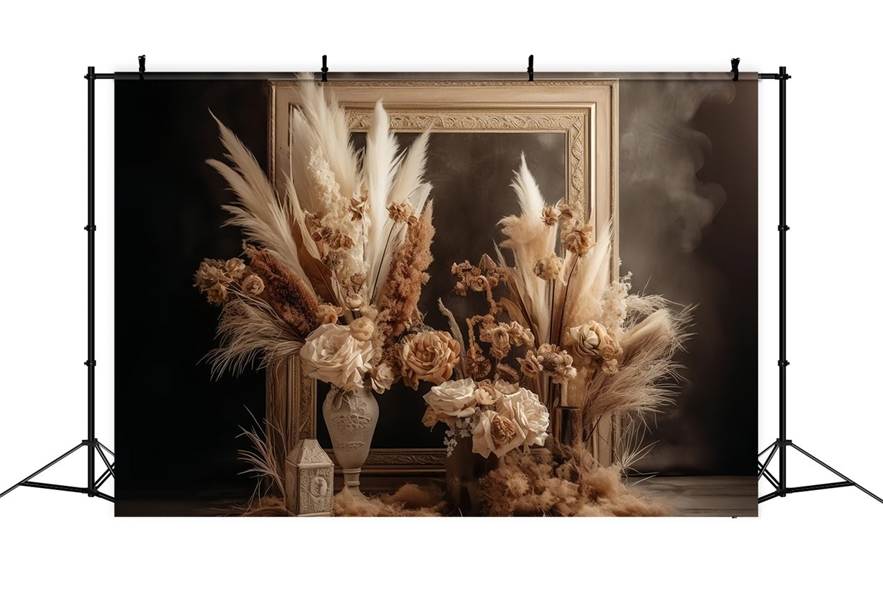 Boho Style Elegant Dried Floral Backdrop UK BRP10-65