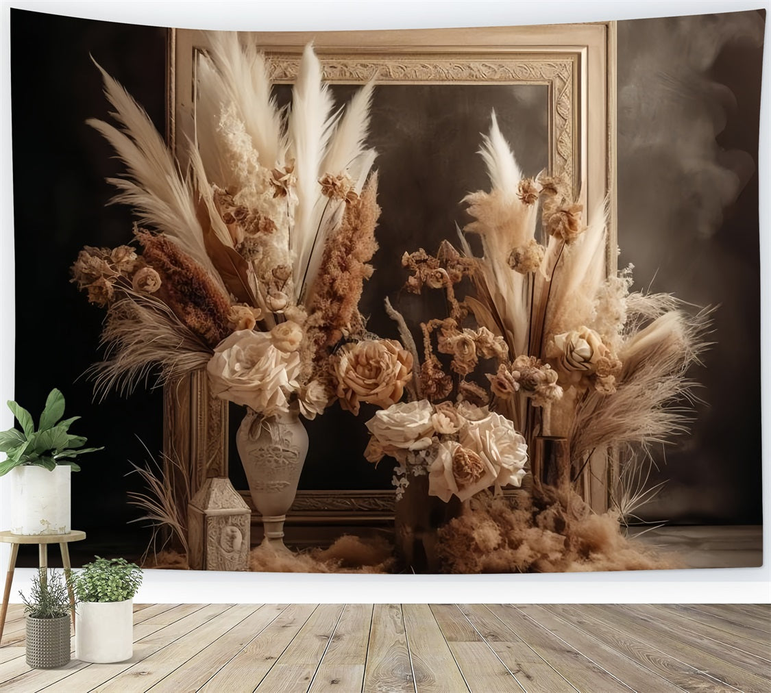 Boho Style Elegant Dried Floral Backdrop UK BRP10-65