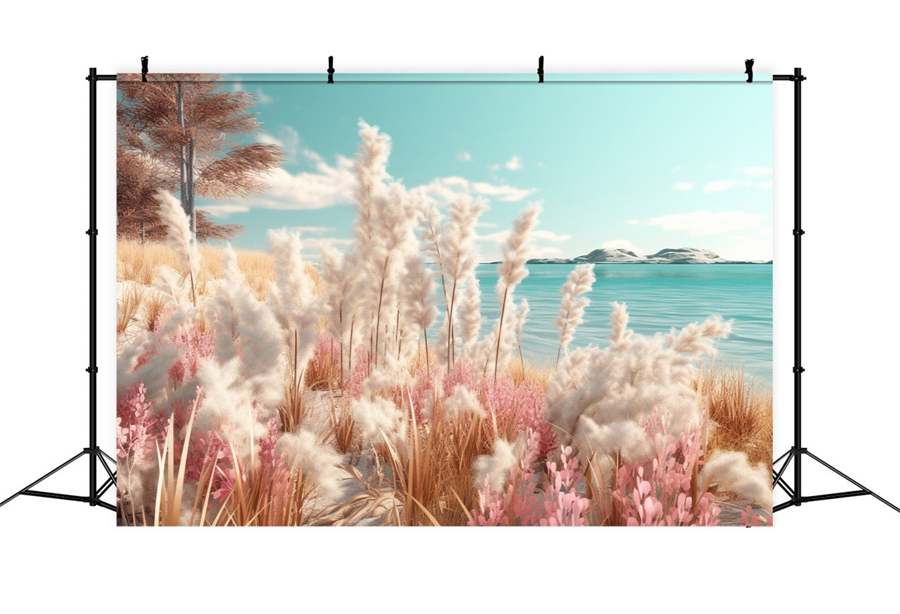 Dreamy Boho Beach Pink Accents Backdrop UK BRP10-66