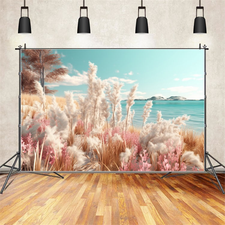 Dreamy Boho Beach Pink Accents Backdrop UK BRP10-66