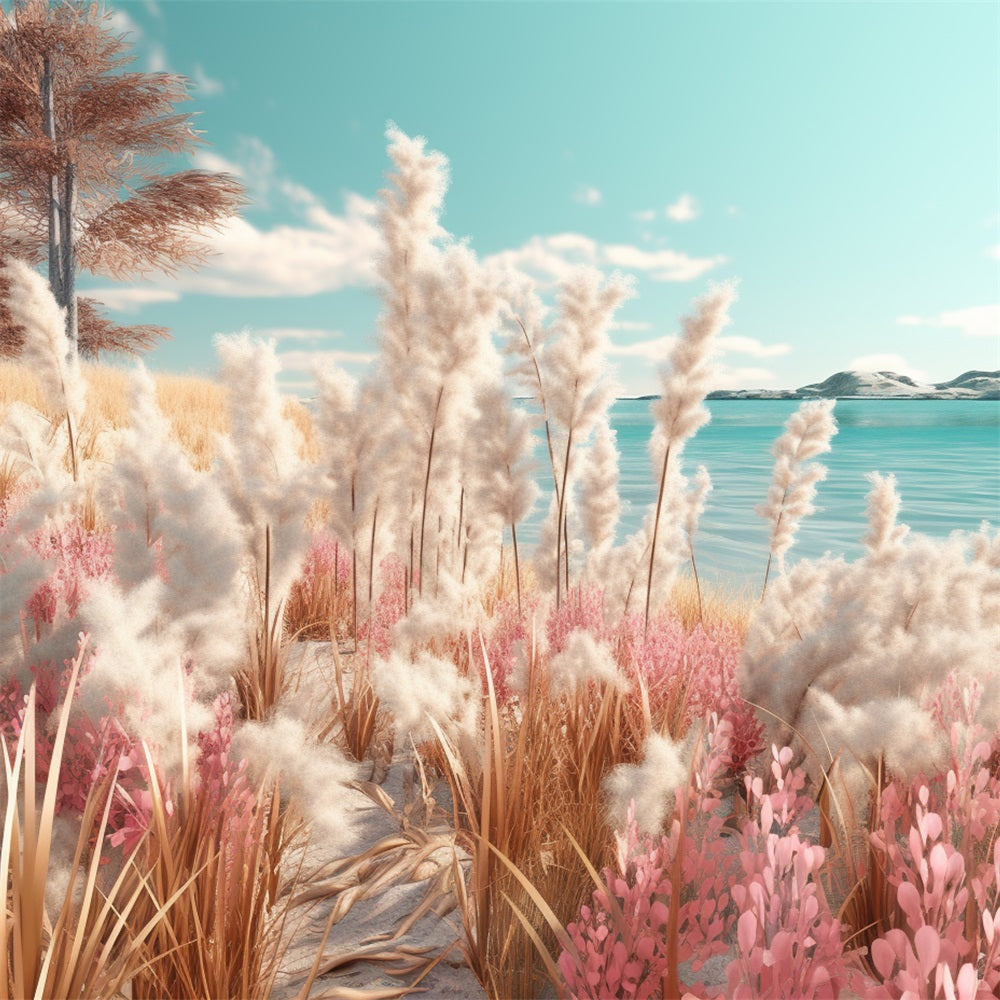 Dreamy Boho Beach Pink Accents Backdrop UK BRP10-66