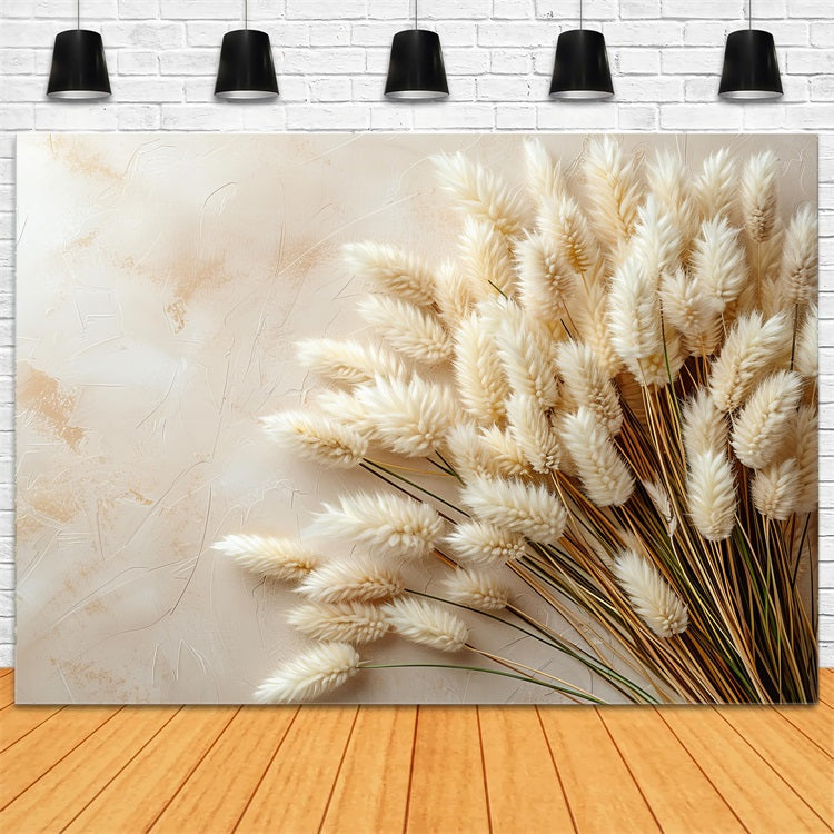 Minimalist Boho Style Pampas Accents Backdrop UK BRP10-71