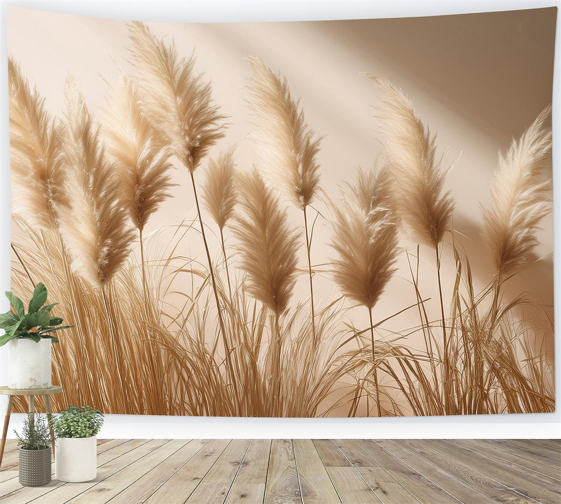 Simple Boho Soft Pampas Decor Backdrop UK BRP10-72