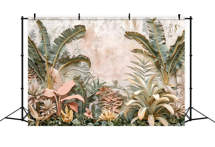 Tropical Boho Natural Leafy Details Backdrop UK BRP10-78