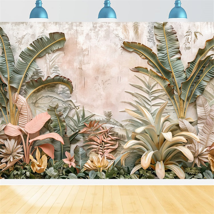 Tropical Boho Natural Leafy Details Backdrop UK BRP10-78