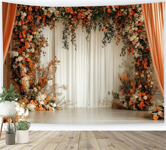 Elegant Bohemian Wedding Floral Arch Backdrop UK BRP10-91