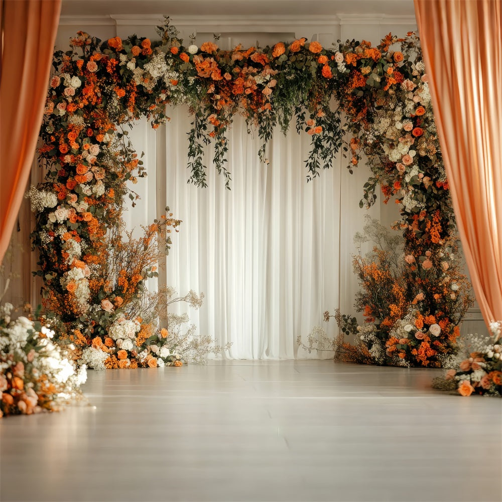 Elegant Bohemian Wedding Floral Arch Backdrop UK BRP10-91