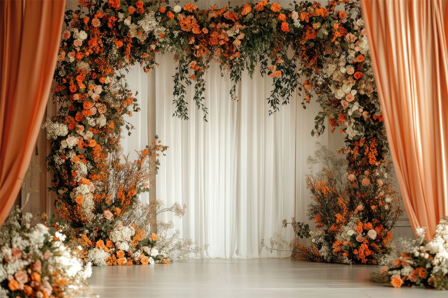 Elegant Bohemian Wedding Floral Arch Backdrop UK BRP10-91