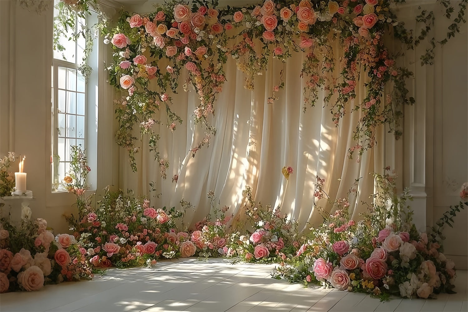 Dreamy Bohemian Flower Arch Decor Backdrop UK BRP10-92