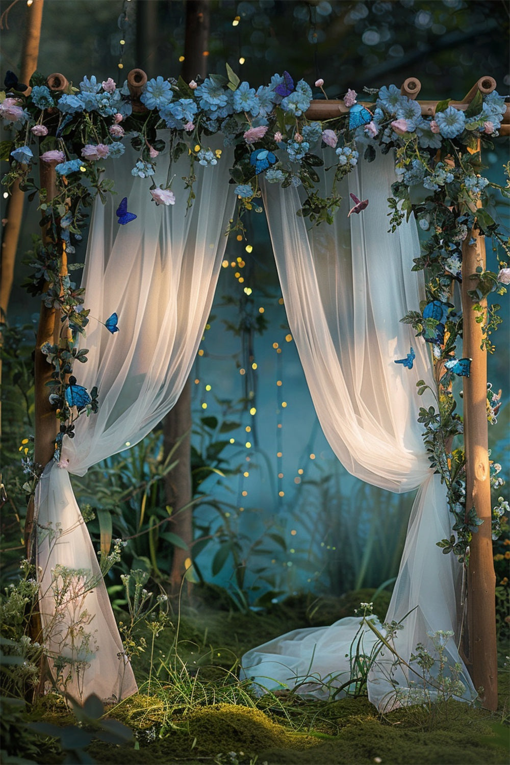 Airy Tale Bohemian Floral Curtain Arch Backdrop UK BRP10-94