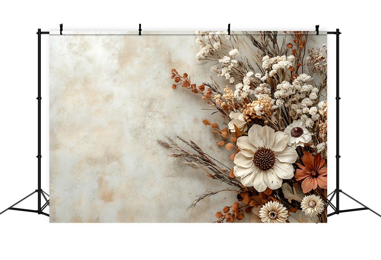 Boho Minimalist Dried Floral Arrangement Backdrop UK BRP10-96