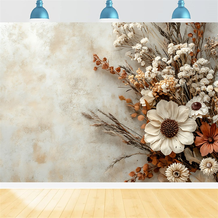 Boho Minimalist Dried Floral Arrangement Backdrop UK BRP10-96