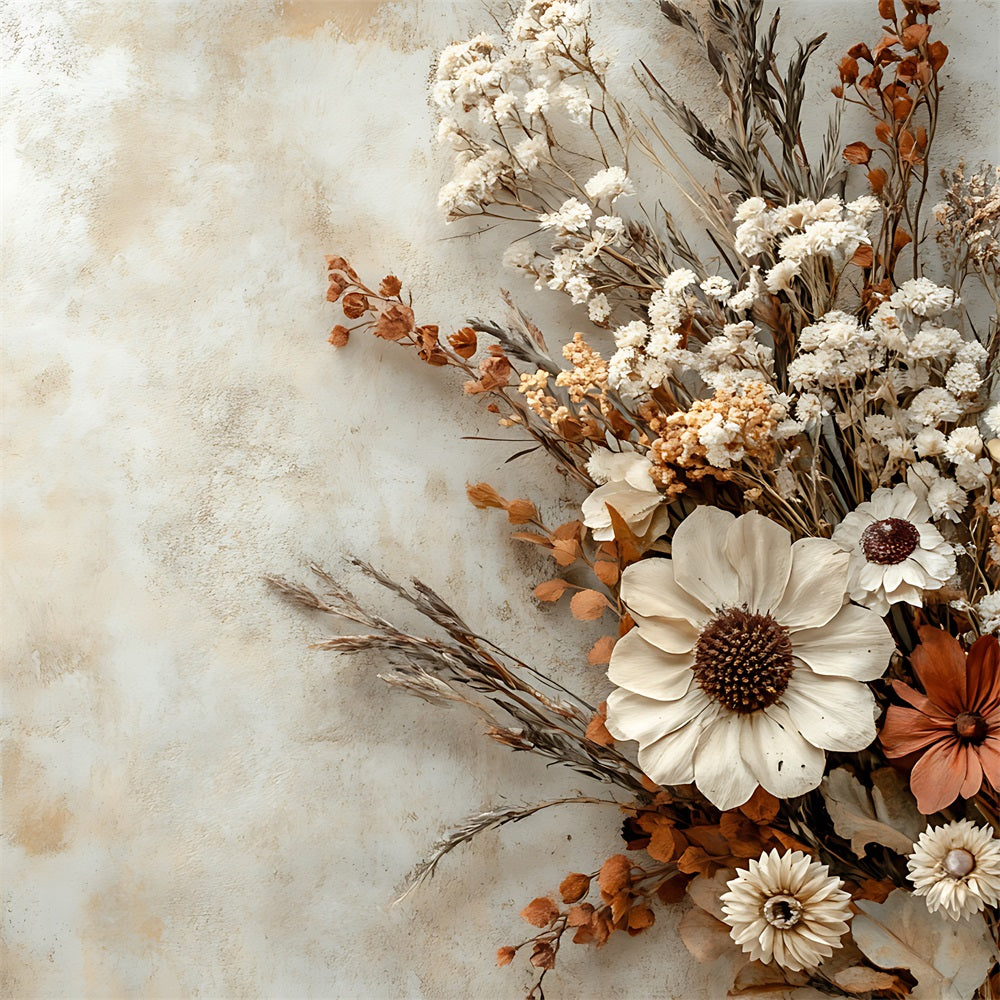 Boho Minimalist Dried Floral Arrangement Backdrop UK BRP10-96