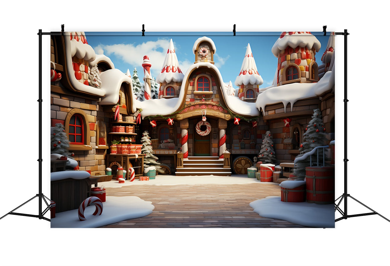 Christmas Backdrop Ideas Santa's Workshop Sweet Treat Factory Backdrop UK BRP11-102