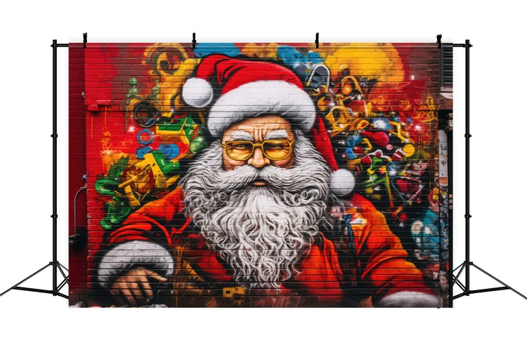 Christmas Backdrop Colorful Santa Wall Art Backdrop UK BRP11-105