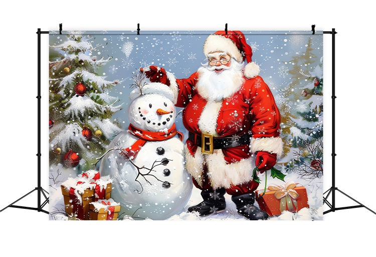 Christmas Backdrops Santa Snowman Holiday Backdrop UK BRP11-107