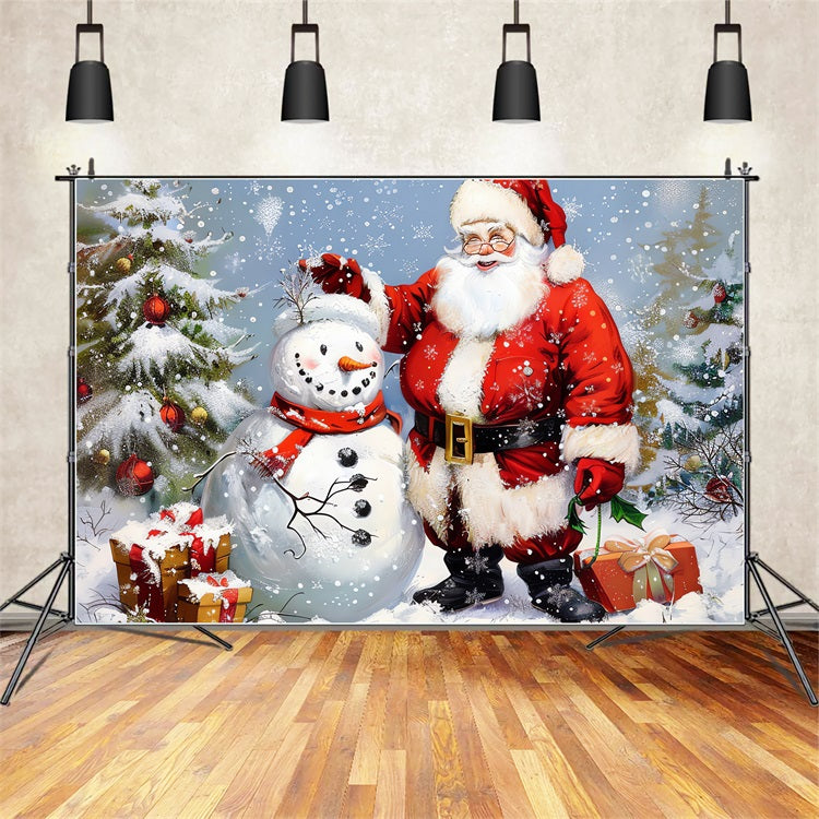 Christmas Backdrops Santa Snowman Holiday Backdrop UK BRP11-107