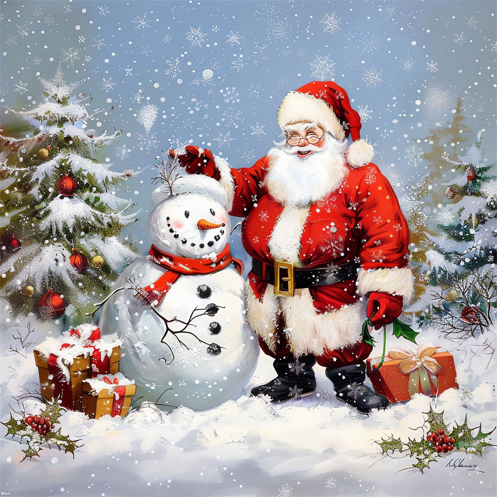 Christmas Backdrops Santa Snowman Holiday Backdrop UK BRP11-107