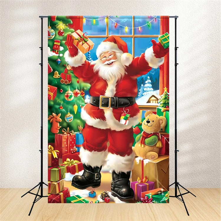 Christmas Photo Backdrops Santa Claus Jolly Gift Backdrop UK BRP11-109