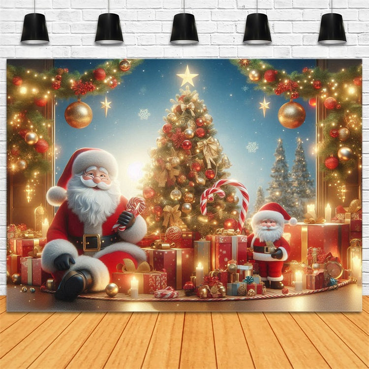 Christmas Backdrop Ideas Santa Gifts Festive Celebration Backdrop UK BRP11-111