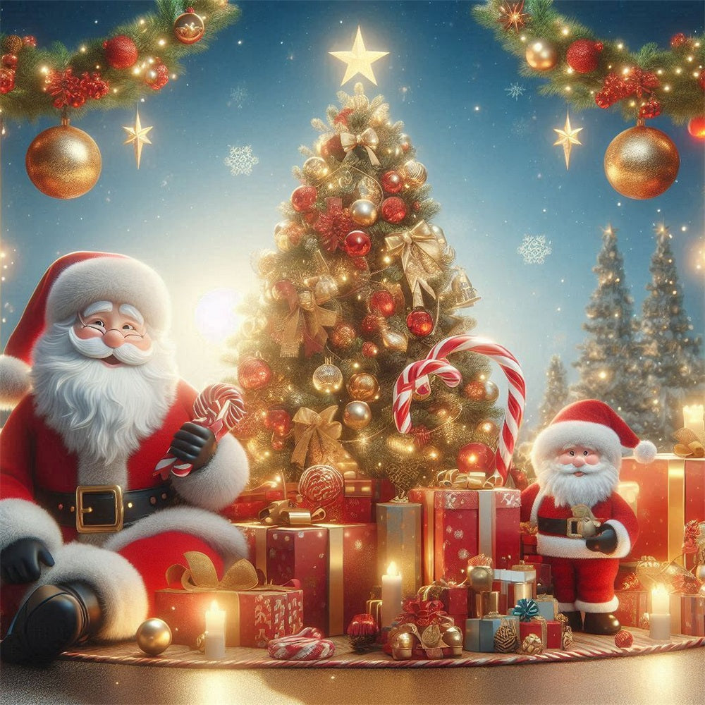 Christmas Backdrop Ideas Santa Gifts Festive Celebration Backdrop UK BRP11-111