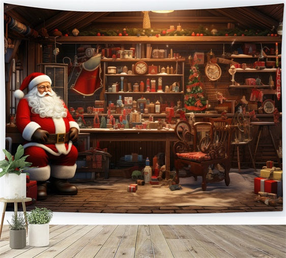 Backdrops For Christmas Holiday Spirit Santa's Workshop Backdrop UK BRP11-116