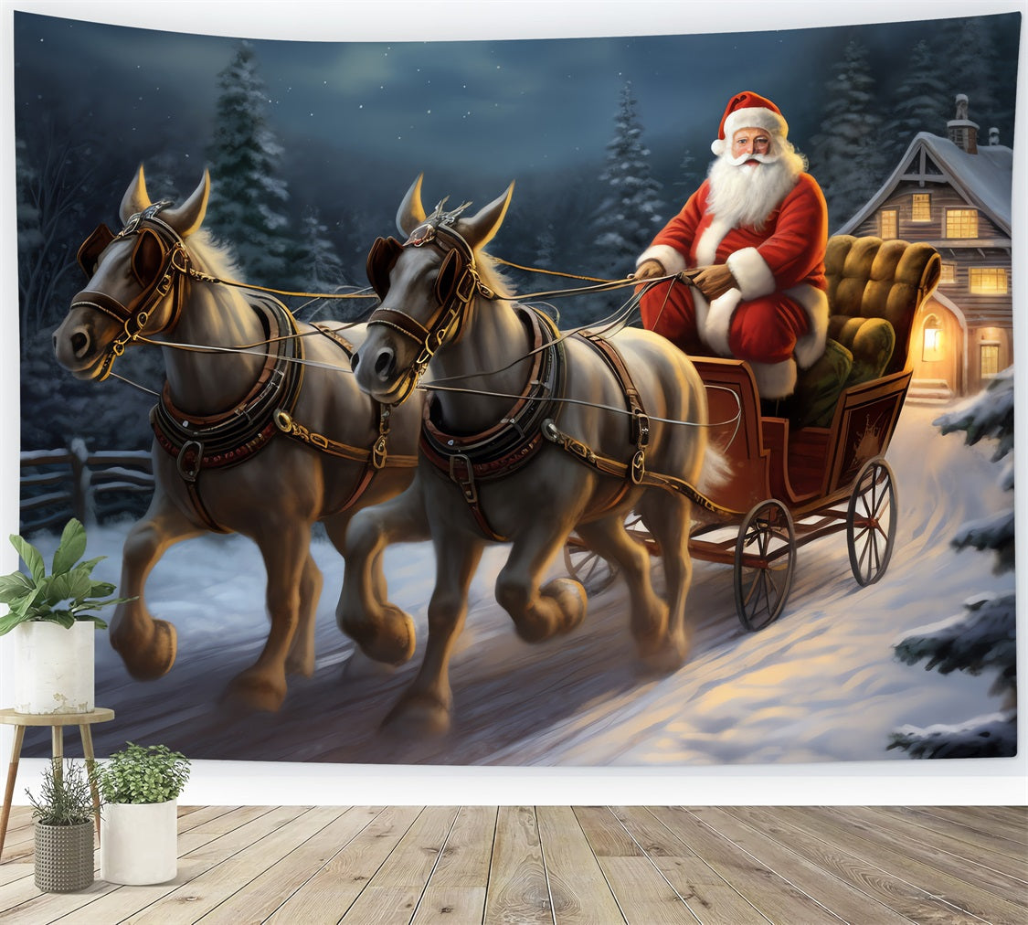 Christmas Photo Booth Backdrop Reindeer Santa's Sleigh Backdrop UK BRP11-120